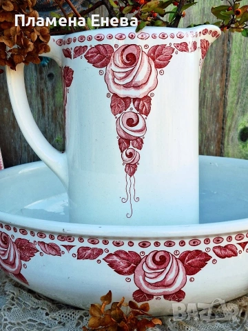 Boch Freres Keramis - aникварен сет тоалетни принадлежности , снимка 6 - Декорация за дома - 53123575