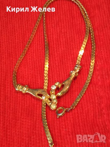 ПОЗЛАТЕНО СТАРО КРАСИВО СКЪПОЦЕННО КОЛИЕ с ЦИРКОНИ 22833