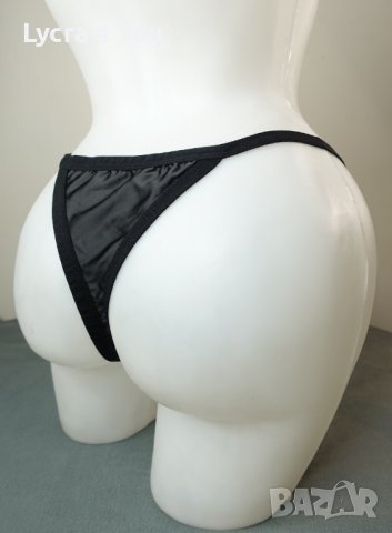 XL черни сатенени полупрашки с ниска талия, снимка 6 - Бельо - 44466835