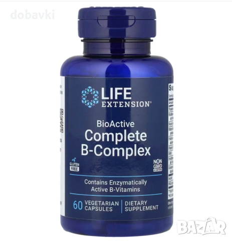 Витамини Б комплекс Life Extension, BioActive Complete B-Complex, 60 Vegetarian Capsules