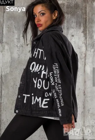 ДЪНКОВО ЯКЕ JUST THAT, ЧЕРЕН ЦВЯТ, снимка 2 - Якета - 50129830