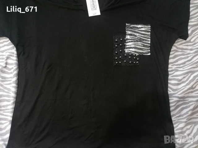 тениска с декорация , снимка 2 - Тениски - 50910877
