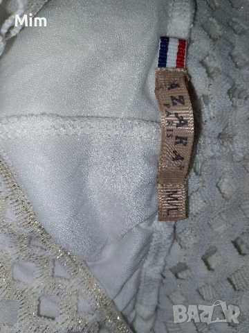  Резервирани AZARA Paris M/L Бял ажурен панталон , снимка 3 - Панталони - 52261634