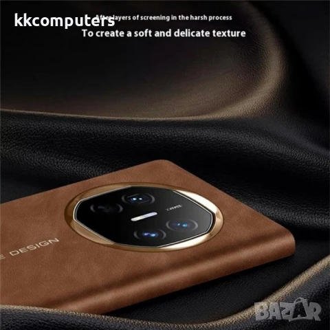 Huawei Mate X6 Кожен Калъф с Интелигентен Прозорец и Скрийн Протектор – Черен, Кафяв, Сив, снимка 7 - Калъфи, кейсове - 50728597