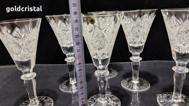 Кристални чаши за вино , снимка 5 - Антикварни и старинни предмети - 29771293