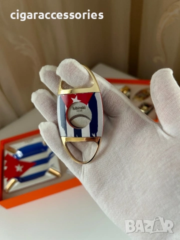 Луксозен подаръчен комплект за пури – пепелник, запалка и резачка, снимка 9 - Запалки - 53028087