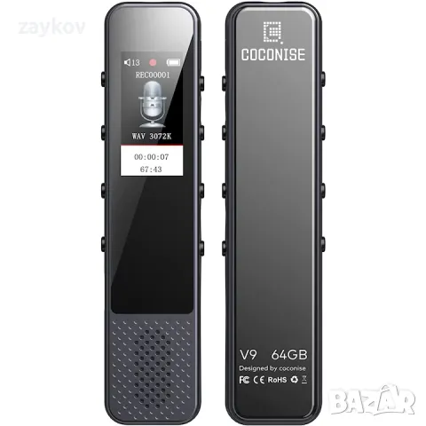 Диктофон 64 Gb, 270 часа автономност, двоен микрофон, MP3 функция, снимка 2 - Друга електроника - 47612639
