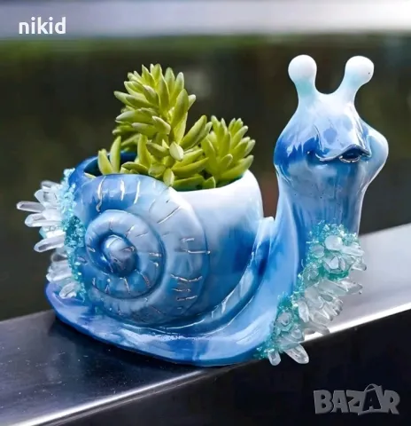 3d гигант Охлюв силиконов молд форма фондан шоколад гипс декор украса кашпа, снимка 2 - Форми - 50262573