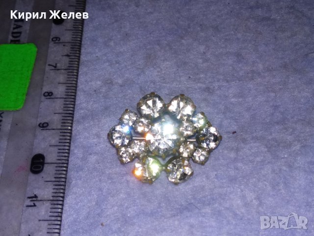 СТАРА БЕЛ ЕПОК СТИЛ ПОСРЕБРЕНА БРОНЗОВА РЕТРО БРОШКА с ИСКРЯЩИ БОХЕМСКИ КРИСТАЛИ 31849, снимка 10 - Антикварни и старинни предмети - 41395774