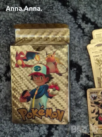 Ново тесте карти Pokémon, златно, 55 карти в тесте. , снимка 5 - Карти за игра - 56176789