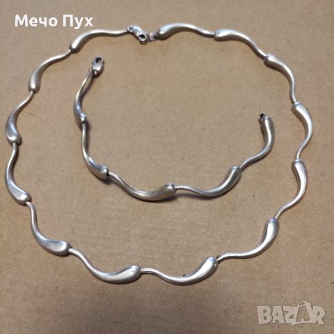 Сребърно двойно колие (187), снимка 8 - Колиета, медальони, синджири - 42392267