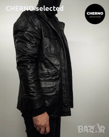 Мъжко яке от естествена кожа STRELLSON HUCK Men’s Leather Multipocket Casual Jacket – размер L , снимка 11 - Якета - 53697196