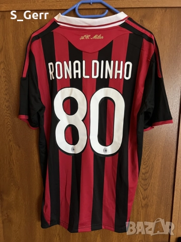Ретро тениска Милан Роналдиньо 80 Milan Ronaldinho 80, снимка 2 - Фен артикули - 56242214