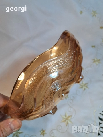 стъклена купа фруктиера цветно стъкло с перлен ефект 29/6, снимка 3 - Аксесоари за кухня - 52809830