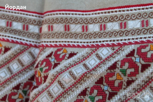 Възглавница с бродерия на ленена панама, снимка 14 - Антикварни и старинни предмети - 50565566