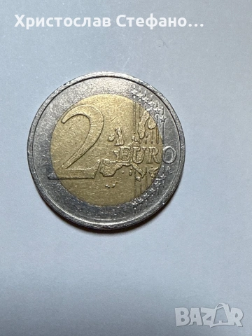 Монета от 2 немски евро от 2002 година, първа емисия, снимка 2 - Нумизматика и бонистика - 53697400