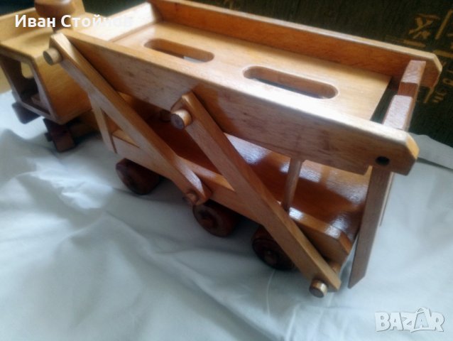 Дървена играчка камион Fagus автовоз, снимка 3 - Образователни игри - 35715645