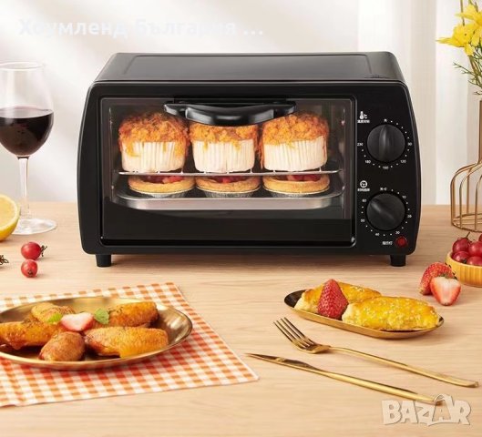 ГАРАНЦИЯ! Мини фурна 800W\9л. до 230°C, снимка 5 - Печки, фурни - 41842499