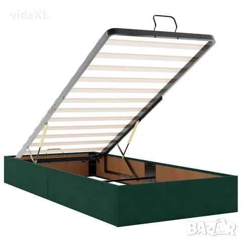 vidaXL Османска рамка за легло без матрак тъмнозелена 90x200 см кадифе, снимка 10 - Спални и легла - 56146975