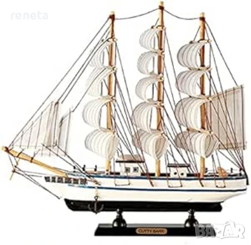 Декорация кораб, Ретро модел, Дърво/текстил, Ръчна изработка, 24х22 см, снимка 1