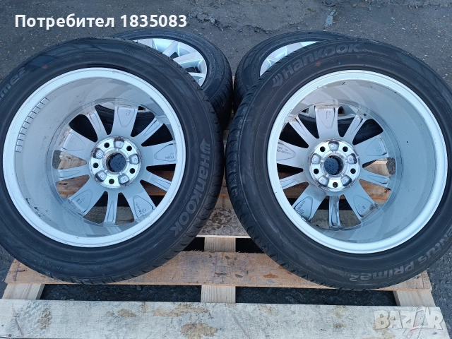Лети джанти 16ки 5х112 VW + летни гуми 205/55/16 Hankook, снимка 8 - Гуми и джанти - 52866696