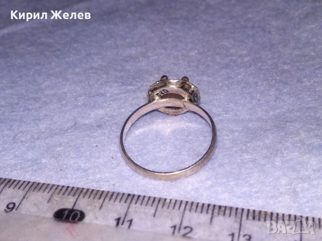 СРЕБЪРЕН АР ДЕКО СТИЛ СКЪПОЦЕНЕН ПРЪСТЕН СРЕБРО 925 с ШЛИФОВАН КАМЪК РОЗОВО КОТЕШКО ОКО 21661, снимка 13 - Пръстени - 41637842