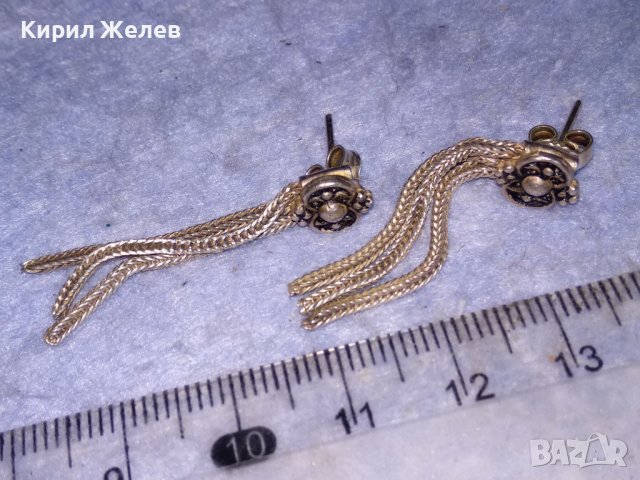 СТИЛНО РЕТРО ОРНАМЕНТИРАНИ АР НУВО СРЕБЪРНИ ОБЕЦИ СРЕБРО 925 МАЙСТОРСКА БИЖУТЕРСКА ИЗРАБОТКА 30782, снимка 4 - Обеци - 40552650