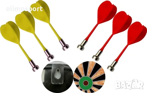 Магнитен дартс MAXI, 14.5 инча (36.8 см), Комплект с 6 стрели. , снимка 2 - Дартс - 49033625