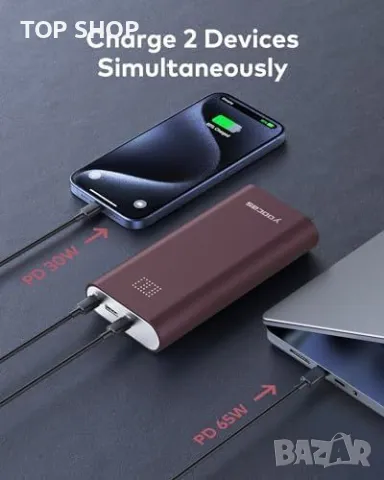 Нова 65W Бърза Зарядна Батерия: USB-C/A 20000mAh: Зарядно за Лаптоп и Телефон, снимка 3 - Оригинални батерии - 49249465
