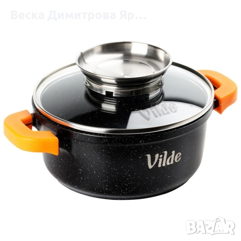 Универсална гранитна касерола с незалепващо, със стъклен капак и дозатор за течности, снимка 4 - Съдове за готвене - 52712285