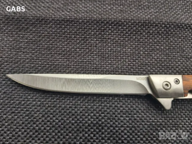 Сгъваем джобен нож M390 с дървена дръжка и кания, снимка 7 - Ножове - 49333758
