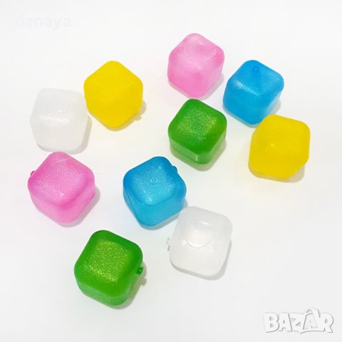 1863 Цветни кубчета за лед за многократна употреба 10 броя в комплект, снимка 2 - Аксесоари за кухня - 40912347
