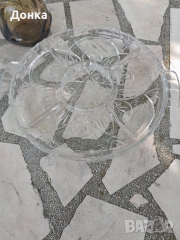 Стъклени чинии за мезета и ваза, снимка 3 - Чинии - 41567201