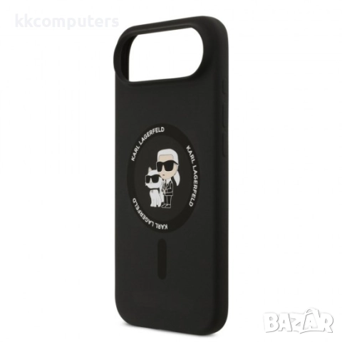 Оригинален кейс Karl Lagerfeld Silicone Double Heads And Circle agSafe, За iPhone 17 Air (6.9), Чере, снимка 4 - Резервни части за телефони - 51795445