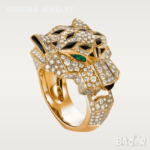 CARTIER Panthere de Cartier Big Gold Diamonds Пръстен, снимка 11 - Пръстени - 52972448