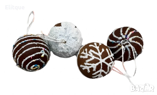 Комплект Коледни топки с артистичен дизайн
