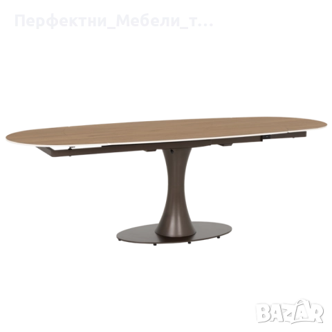 Разтегателна трапезна маса с керамичен плот12мм орех,лукс на перфектна цена-240см. маса за компания, снимка 2 - Маси - 52622348
