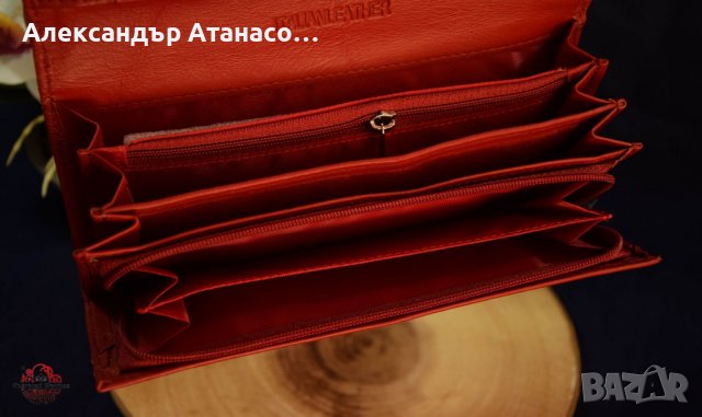 Дамско портмоне от естествена кожа с цветно термо трансферно фоли, снимка 4 - Портфейли, портмонета - 39355239