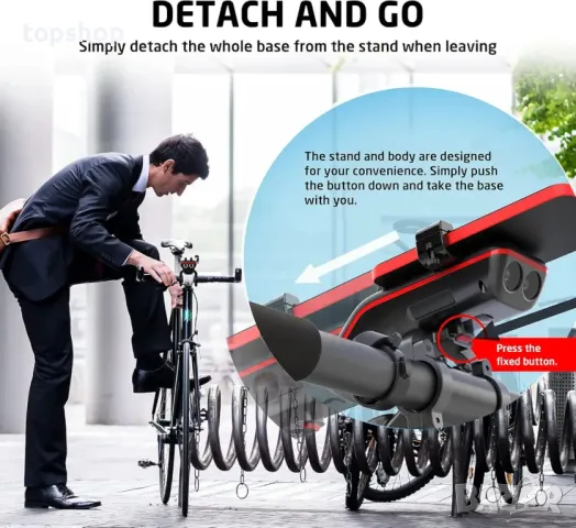 UPPEL 10 в 1 Стойка за телефон за велосипед, Bluetooth, 5000mAh, LED, снимка 8 - Аксесоари за велосипеди - 50302967