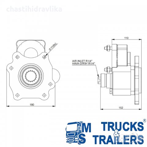 P.T.O. Включвател за скоростна кутия MERCEDES G56 с изместен център, снимка 3 - Части - 34562350