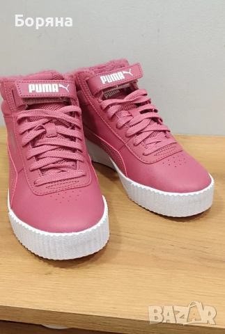 Puma Carina Mid Fur уникални пепел от рози дамски топли кецове с пух, снимка 12 - Маратонки - 53023864