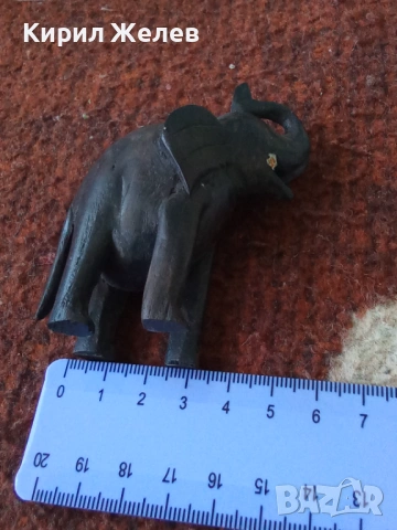 Дървена африканската фигурка от абанос на 🐘 слон 53703, снимка 8 - Колекции - 53474245