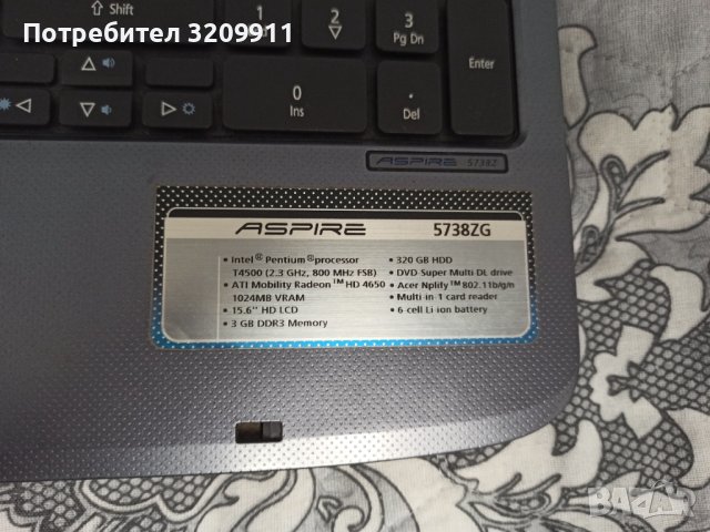 Acer aspire 5738 zg, снимка 5 - Части за лаптопи - 42213169