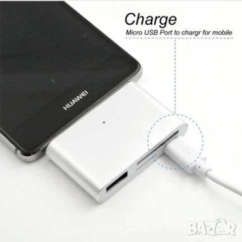 Мултифункционален адаптер и кардрийдър с фукнция за зареждане на телефони , снимка 2 - Друга електроника - 50579258