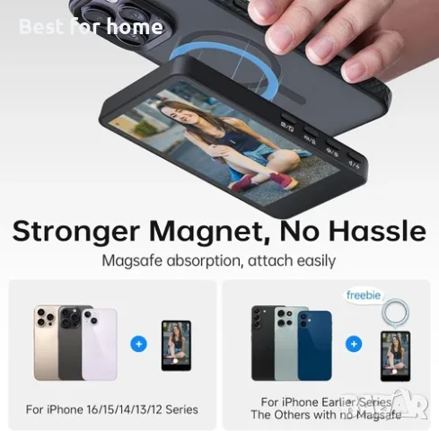 Moman XView M4 екран за селфита за iPhone и Android, 4-инчов дисплей, 5.8GHz P2P предаване, снимка 6 - Селфи стикове, аксесоари - 55847462