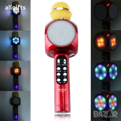 1816 Караоке микрофон с вградена тонколона и bluetooth WSTER WS-1816, снимка 4 - Други стоки за дома - 35818660