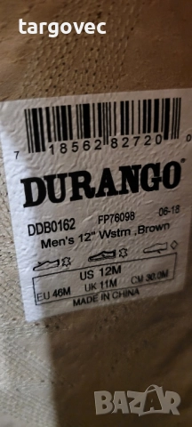 мъжки каубойски кожени ботуши дуранго 46 номер, снимка 6 - Мъжки ботуши - 52357294
