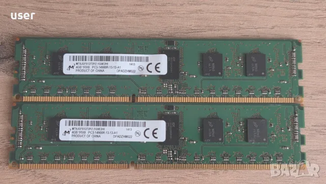 4GB DDR3 ECC REG RAM Micron 2x4GB PC3-14900R Сървърна РАМ памет