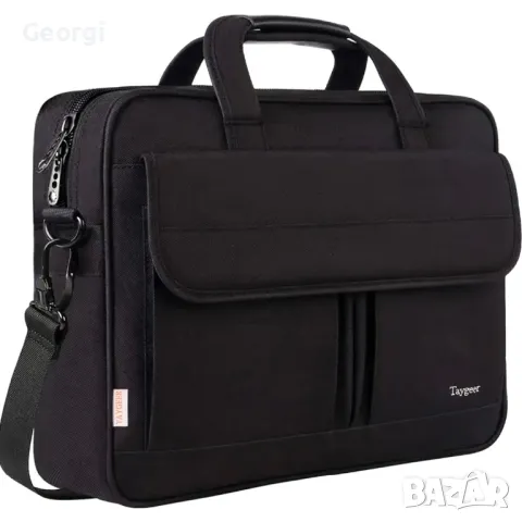 Стилно Офис куфарче за лаптоп 15.6"! Луксозна Полиестерна Месинджър-чанта с висока функционалност!