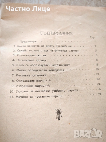 Супер Рядка Царска Книга Отглеждане на Пчелни Майки 1934 г автор протойерей Иван Дочев Шумен, снимка 3 - Антикварни и старинни предмети - 53635729